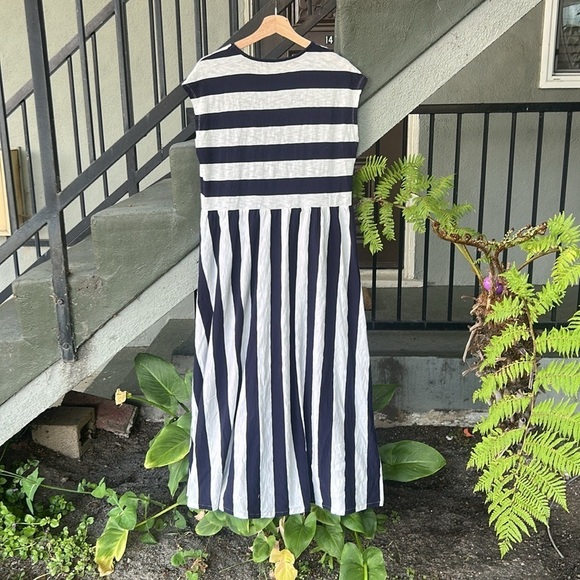 Boden British Striped Cotton Midii Dress Nautical Sailor Jersey Dress Sz 12 - Picture 5 of 6